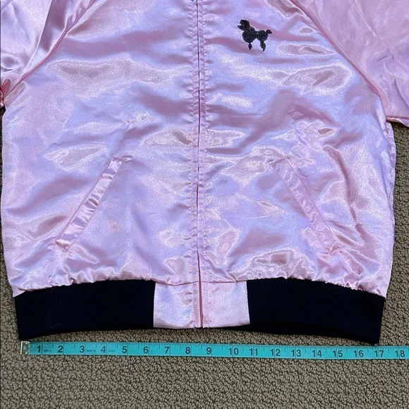 Spirit Pink Satin Sequin Poodle Jacket size Large 50s Grease Costume Halloween - Picture 16 of 17